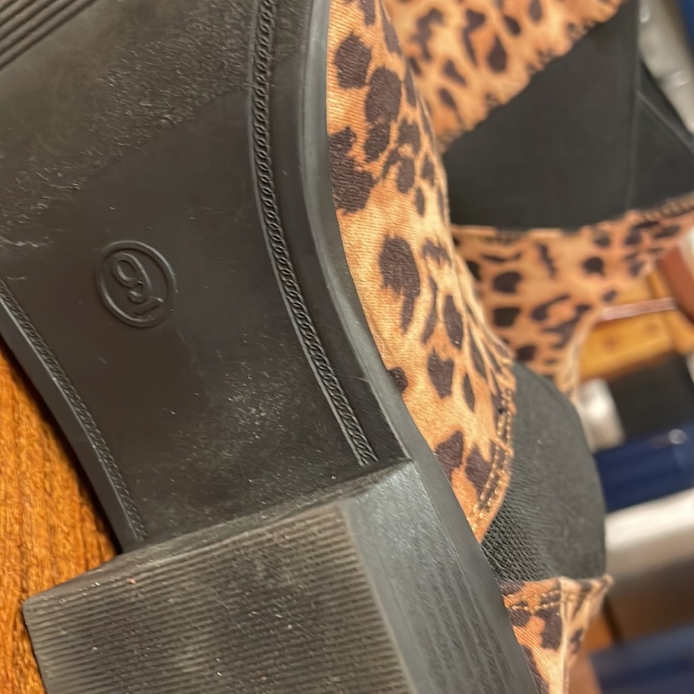 leopard print short boot  9 medium width 2 inch heel.  Brand: A New Day - Picture 5 of 7